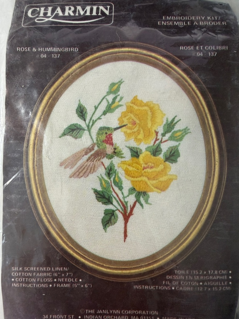 Rose & Hummingbird Charmin Embroidery kit